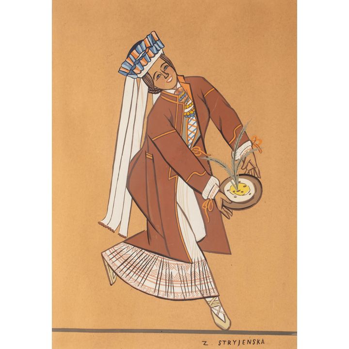 Zofia Stryjeńska | Chłopka z okolic Lublina, z teki „Polish Peasants’ Costumes”, 1939 r.