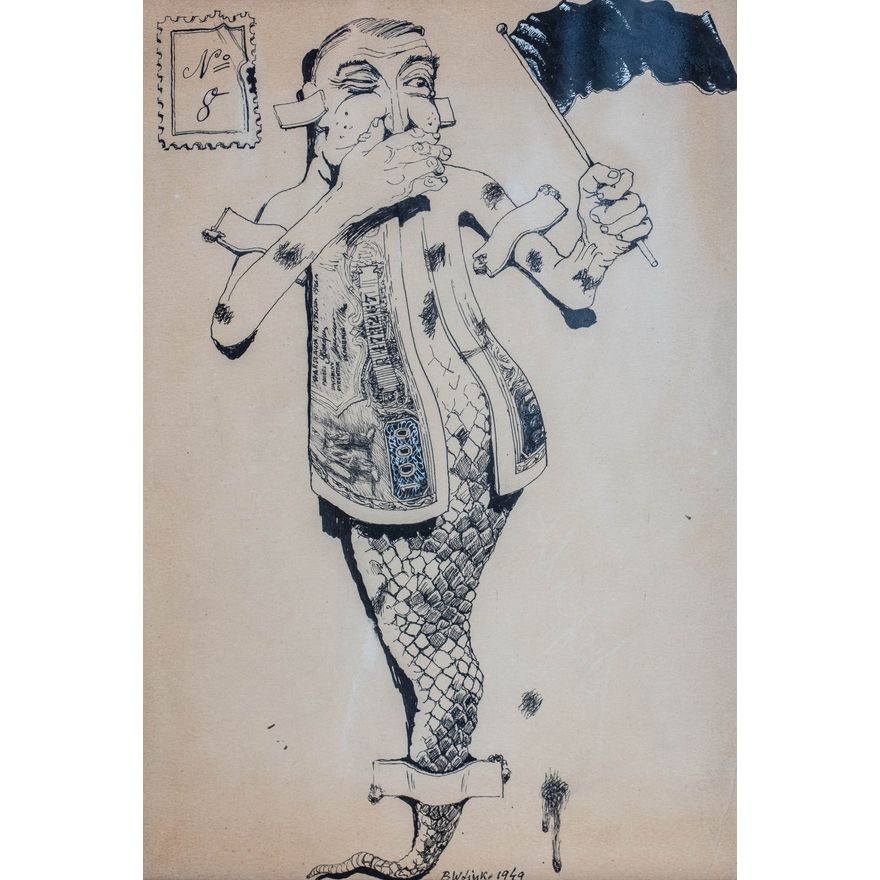 Bronisław Wojciech Linke | Rysunek satyryczny, 1949 r.