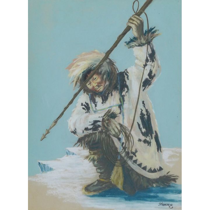 Ellen Henne Goodale ''Eskimo Hunter'' Pastel
