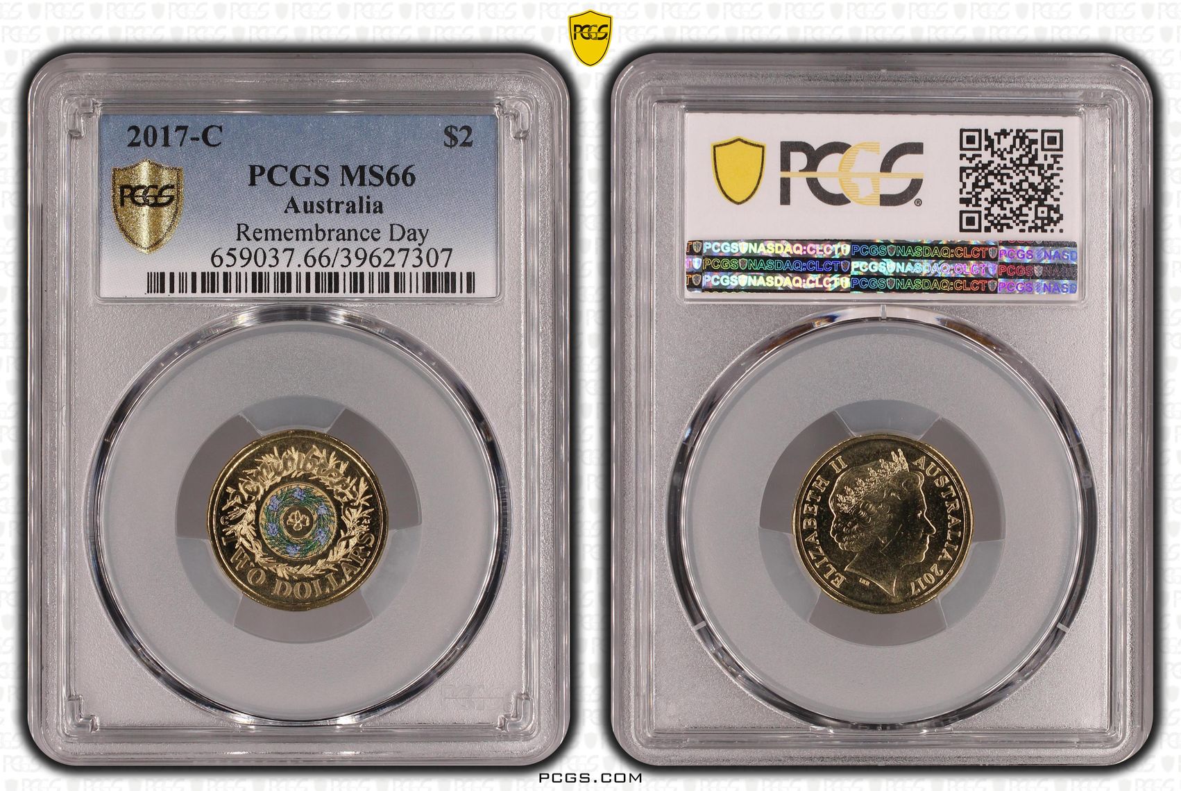 2017-C Australia Two Dollar, $2 Remembrance Day PCGS - MS66 -307