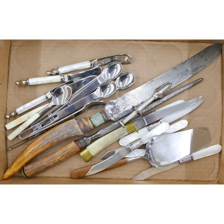 Box MOP Handled Knives Etc.