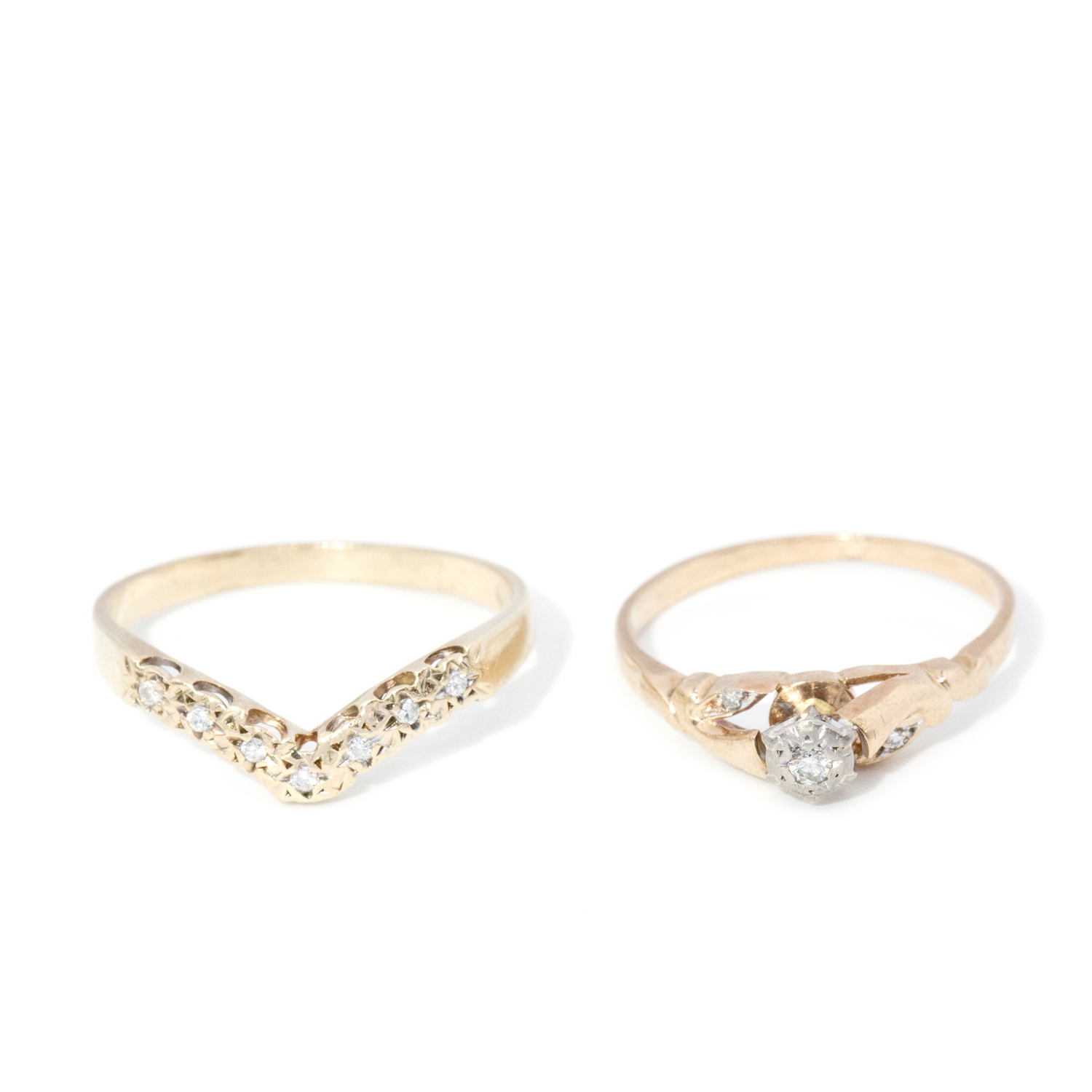 Diamond Rings 9ct Gold Lot