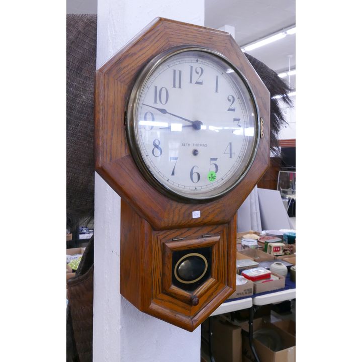 Antique Oak Seth Thomas Wall Clock- 21.5''