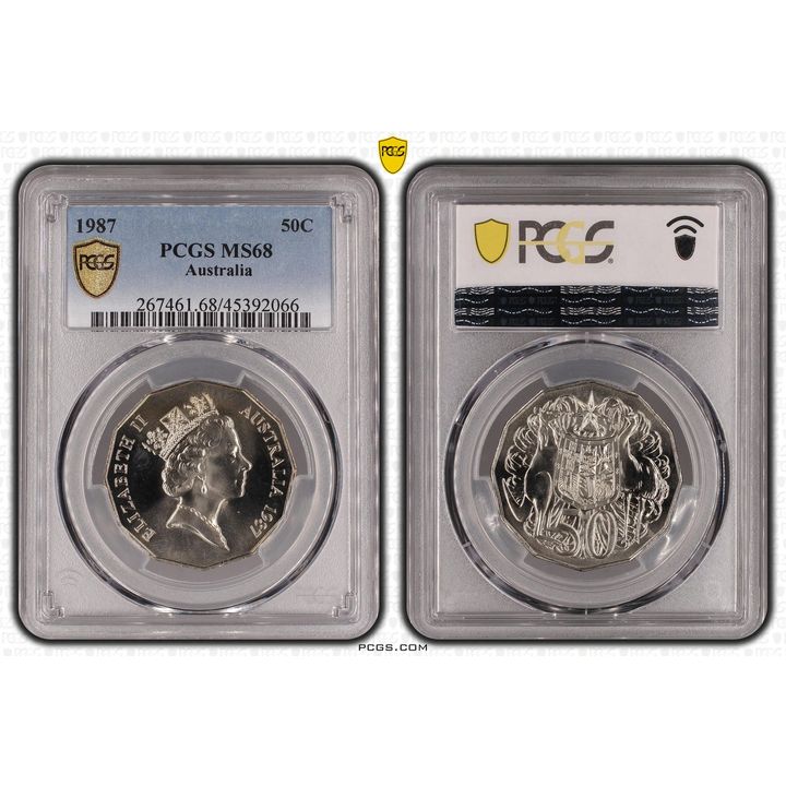Elizabeth II, Fifty Cent, 1987, PCGS MS 68
