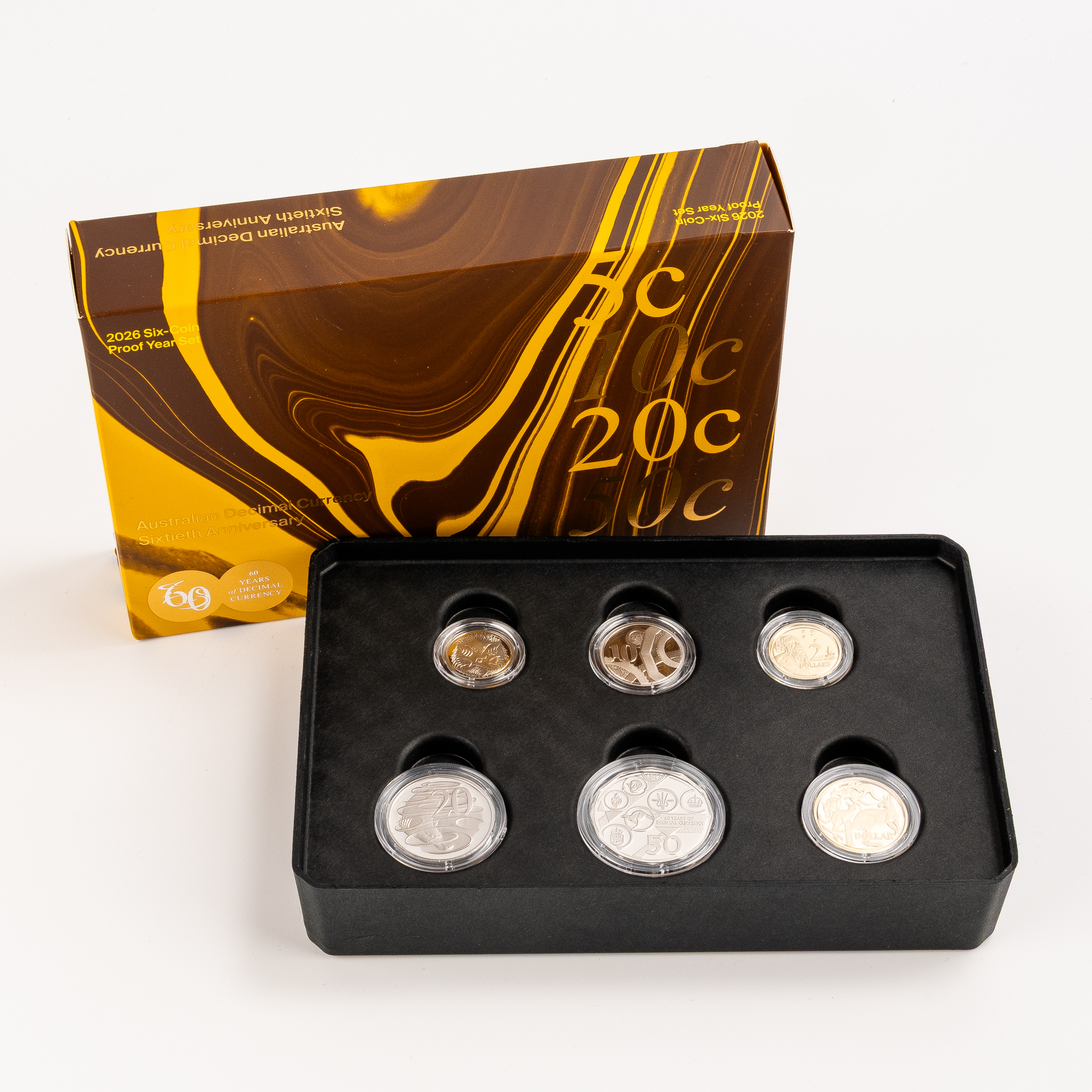 16 · Charles III, Decimal Currency 60TH Anniversary, Five Cents - Two Dollars, 2026,  FDC