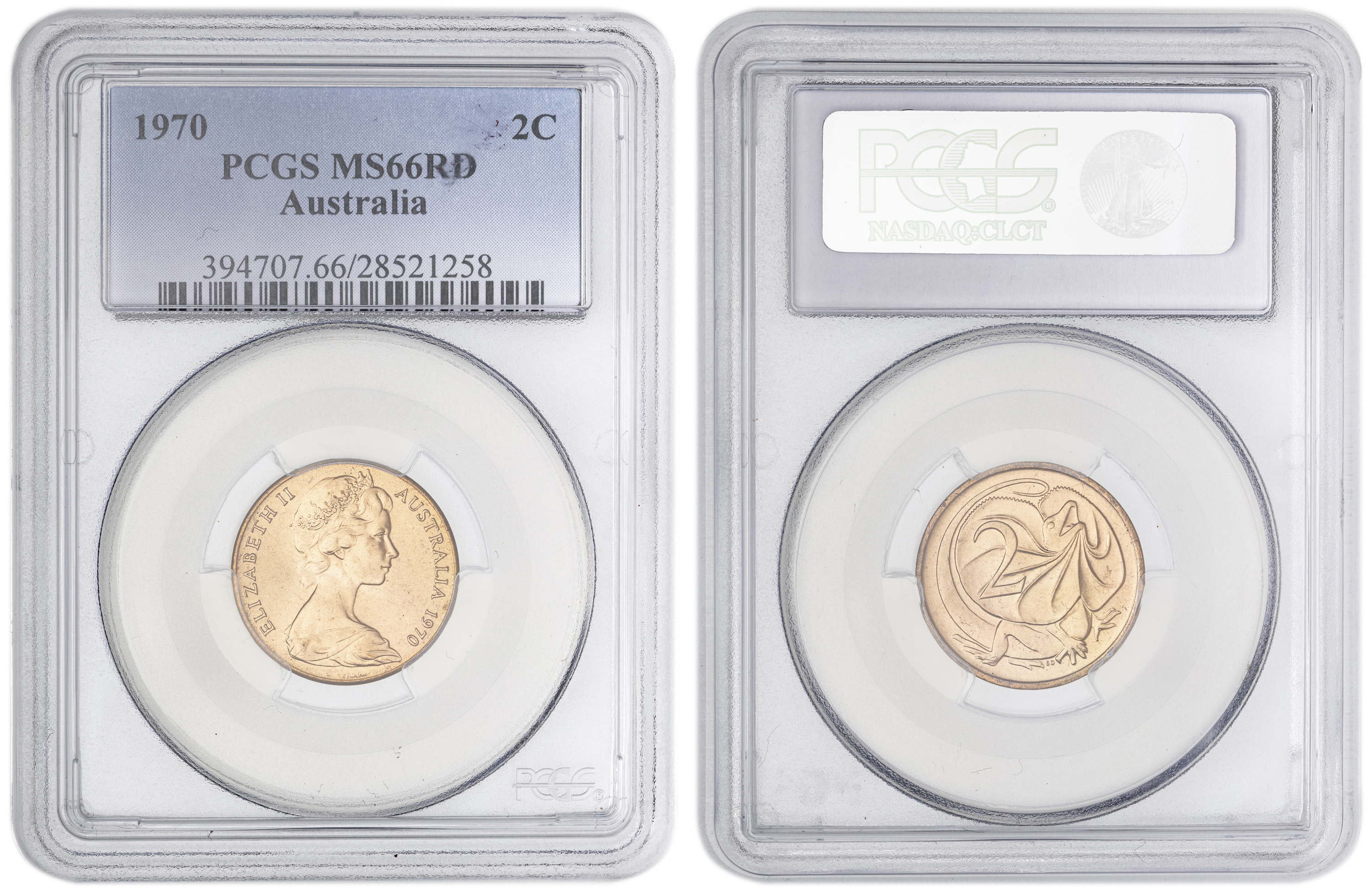 Two Cent, 1970, PCGS MS66RD
