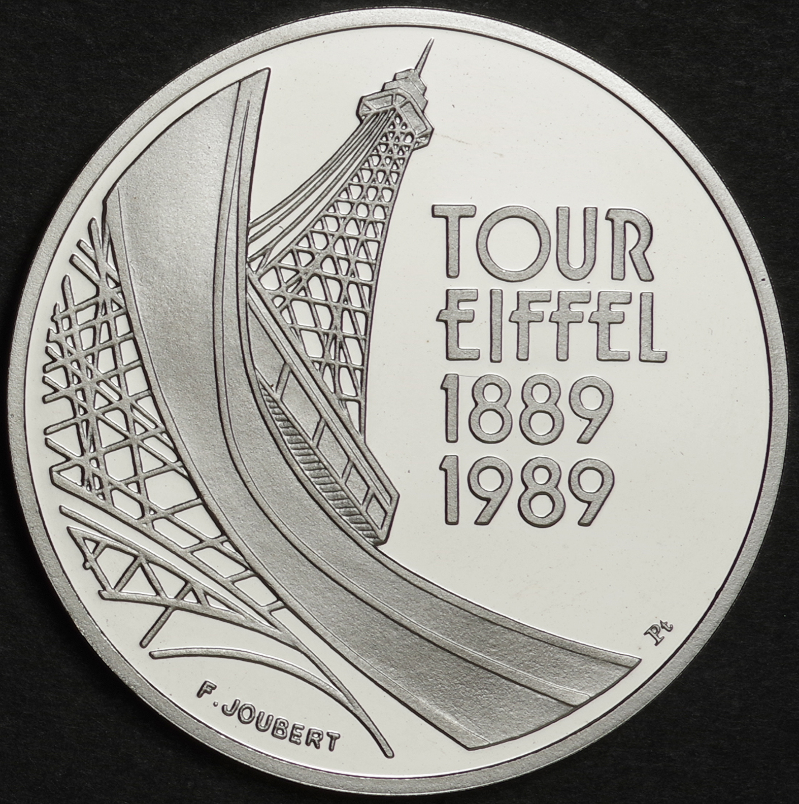 フランス 5Fプラチナ貨 プルーフ エッフェル塔百年記念 保管品 希少