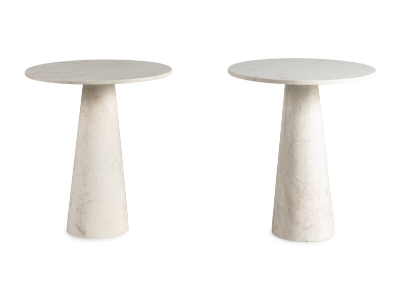 A Pair of Contemporary Marble Side Tables