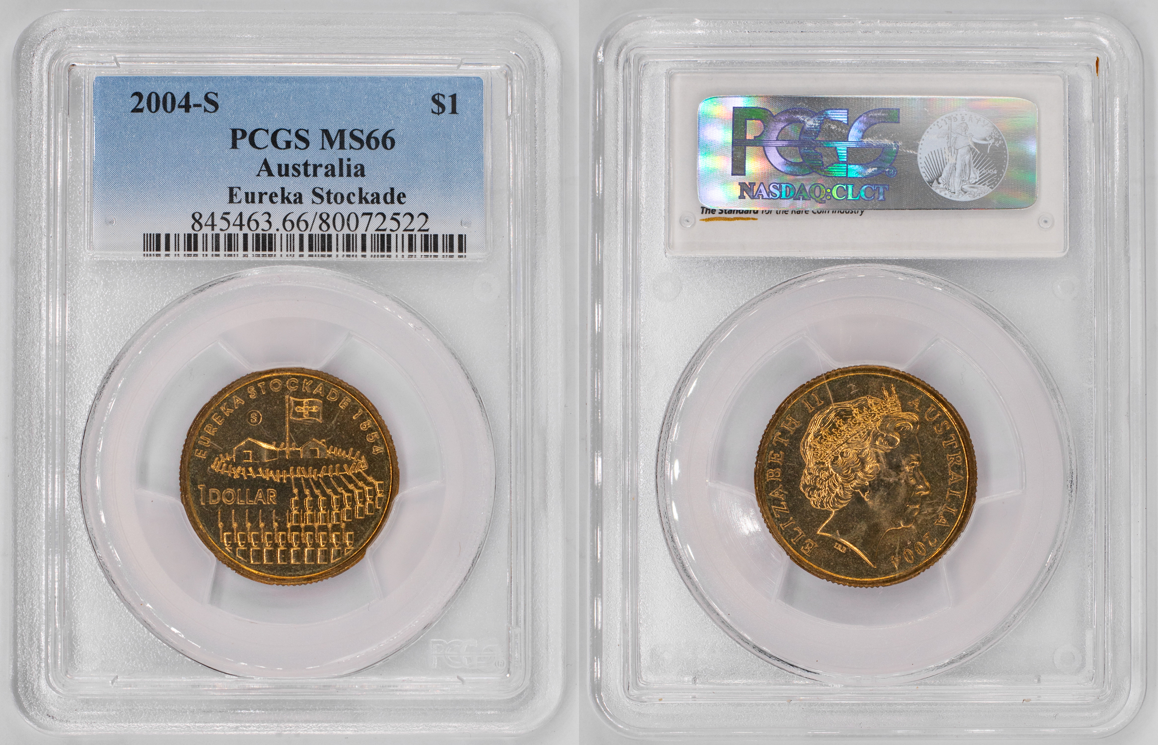 Elizabeth II, Eureka Stockade - Counterstamp, One Dollar, 2004-S, PCGS MS66