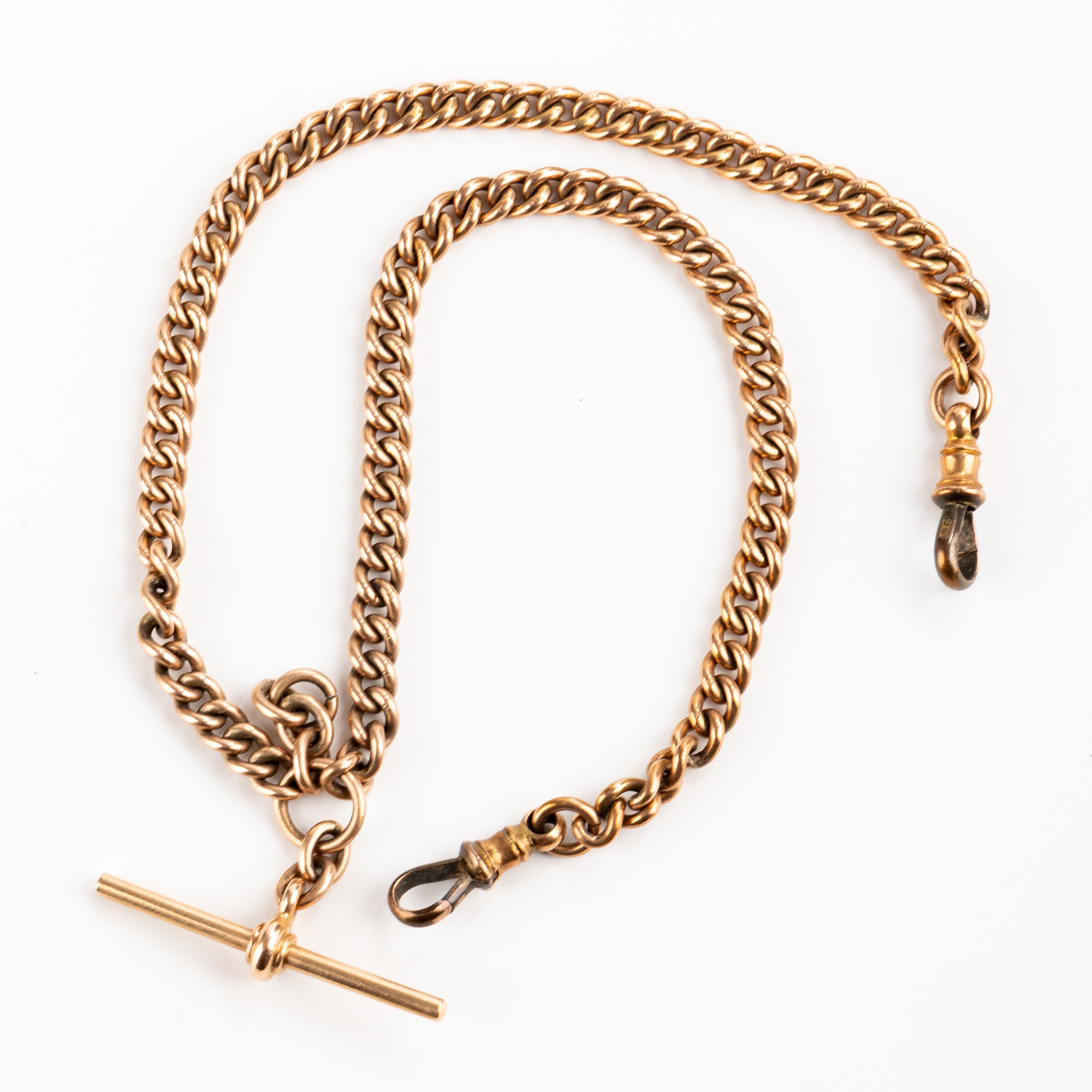 40 · 9ct Gold Fob Chain, C. Early 1900s,  gVF