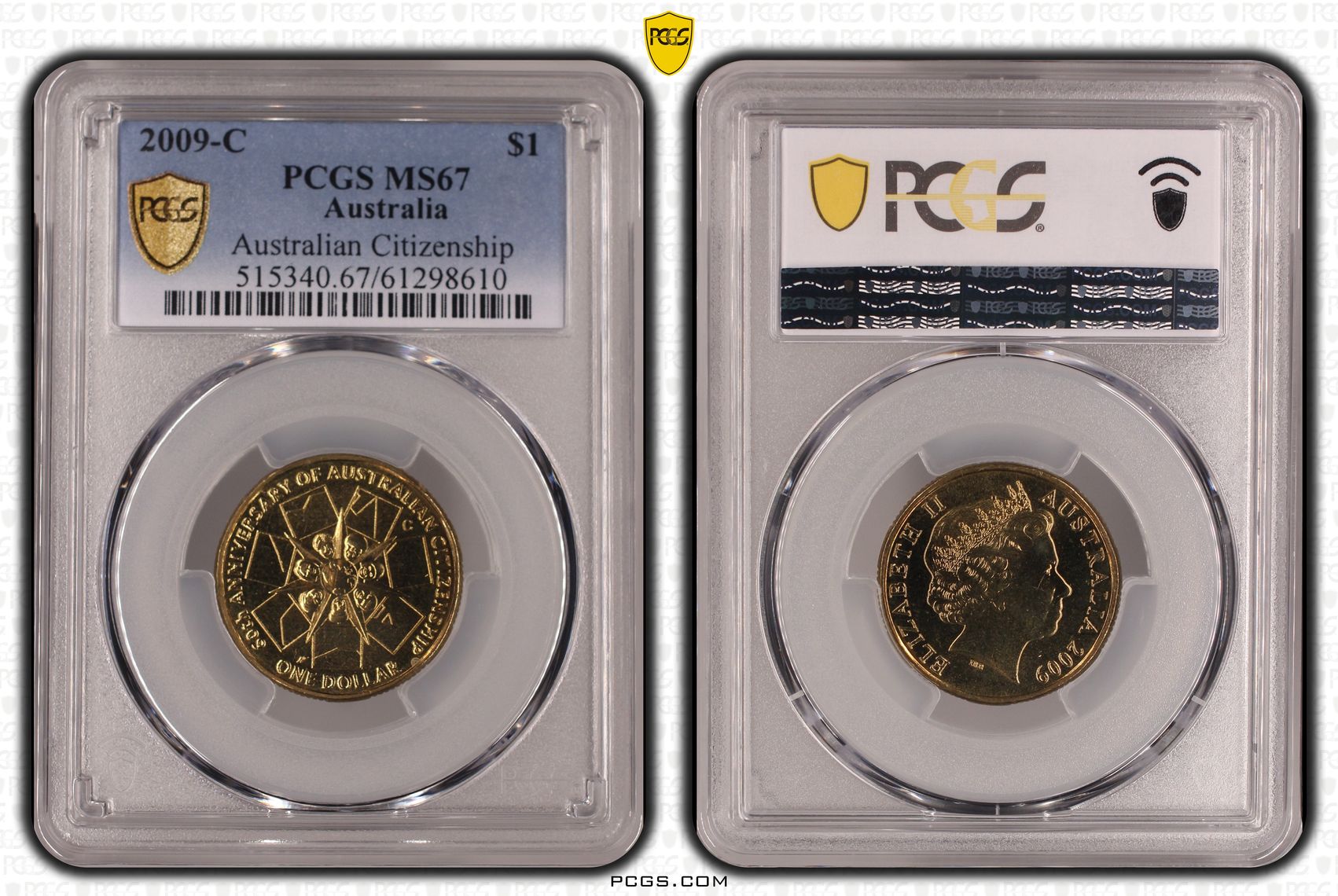 Australian Citizenship, One Dollar, 2009-C, PCGS MS67
