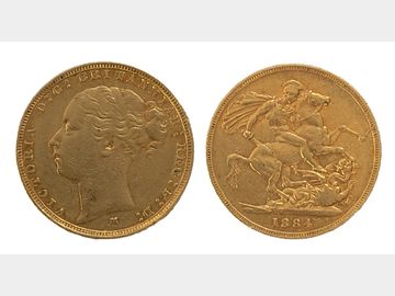 1884 Queen Victoria Young Head Melbourne Mint George & Dragon Gold Sovereign