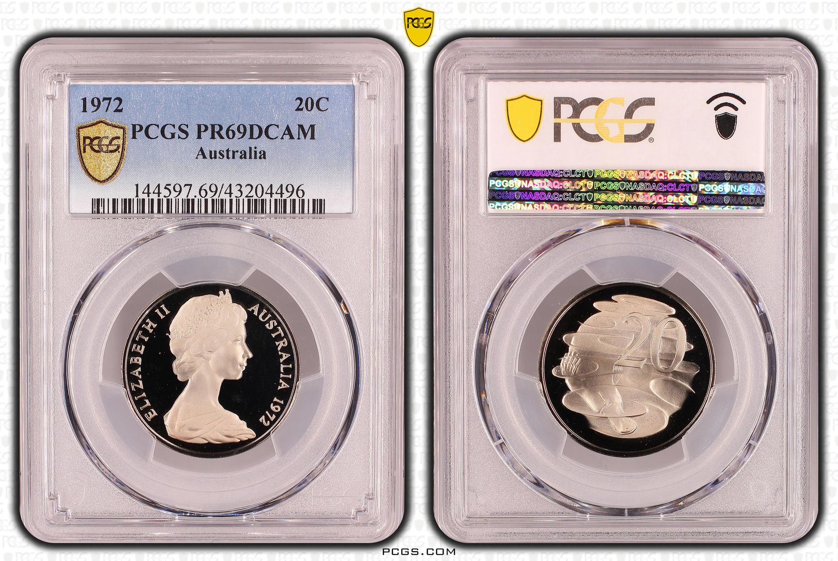 1972 Australia Twenty Cent, 20c PCGS - PR69DCAM -496