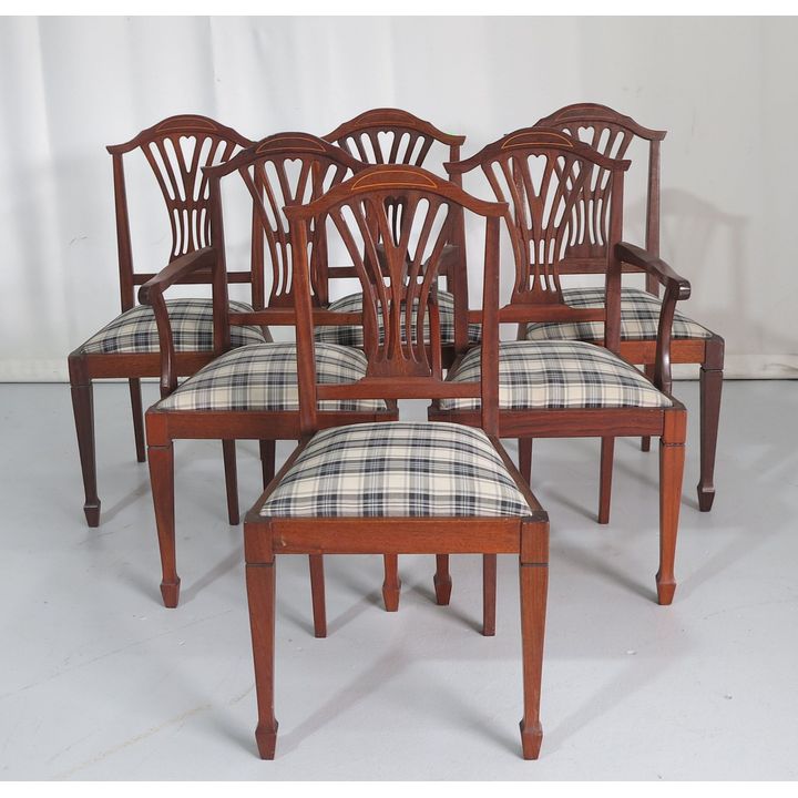SET OF 6 GEORGIAN STYLE MAHOGANY DINING CHAIRS