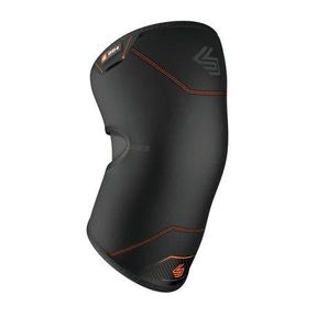 Knee Sleeve Compression Support Brace With Closed Patella Coverage Black / Orange 2 XL|