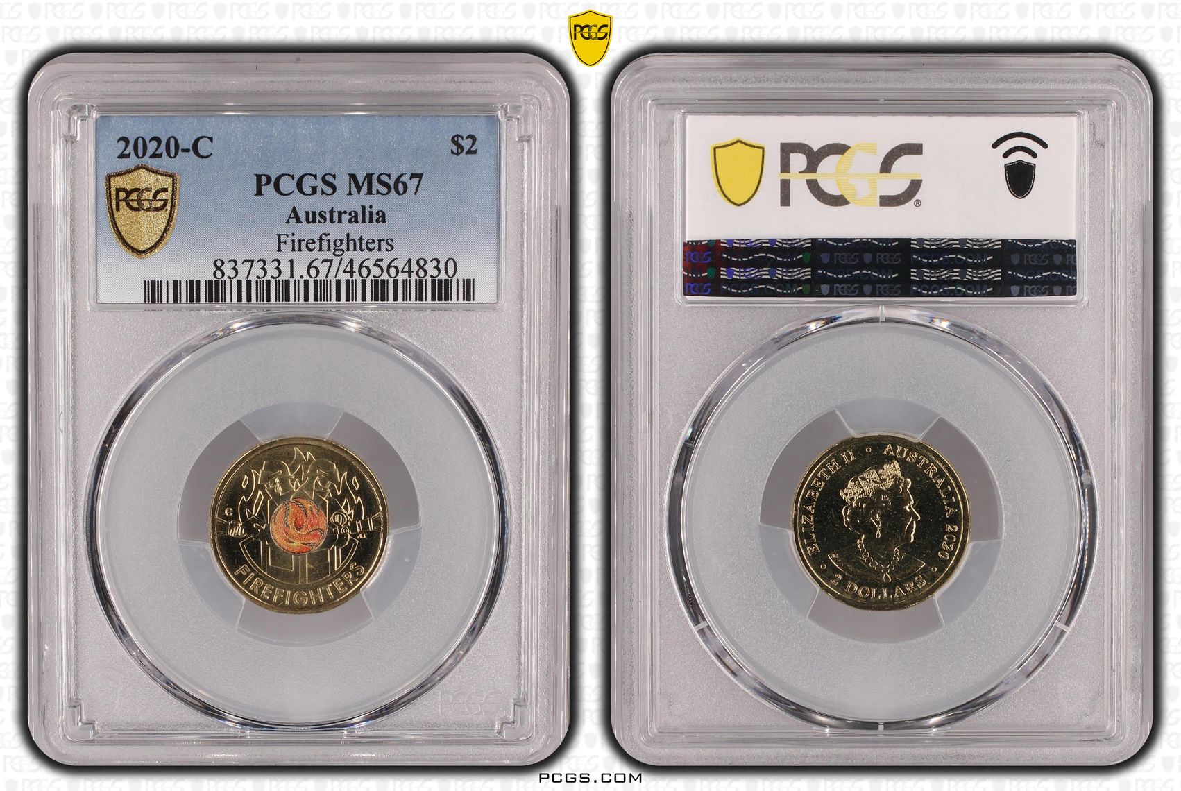 Firefighters Colourised, Two Dollar, 2020-C, PCGS MS67