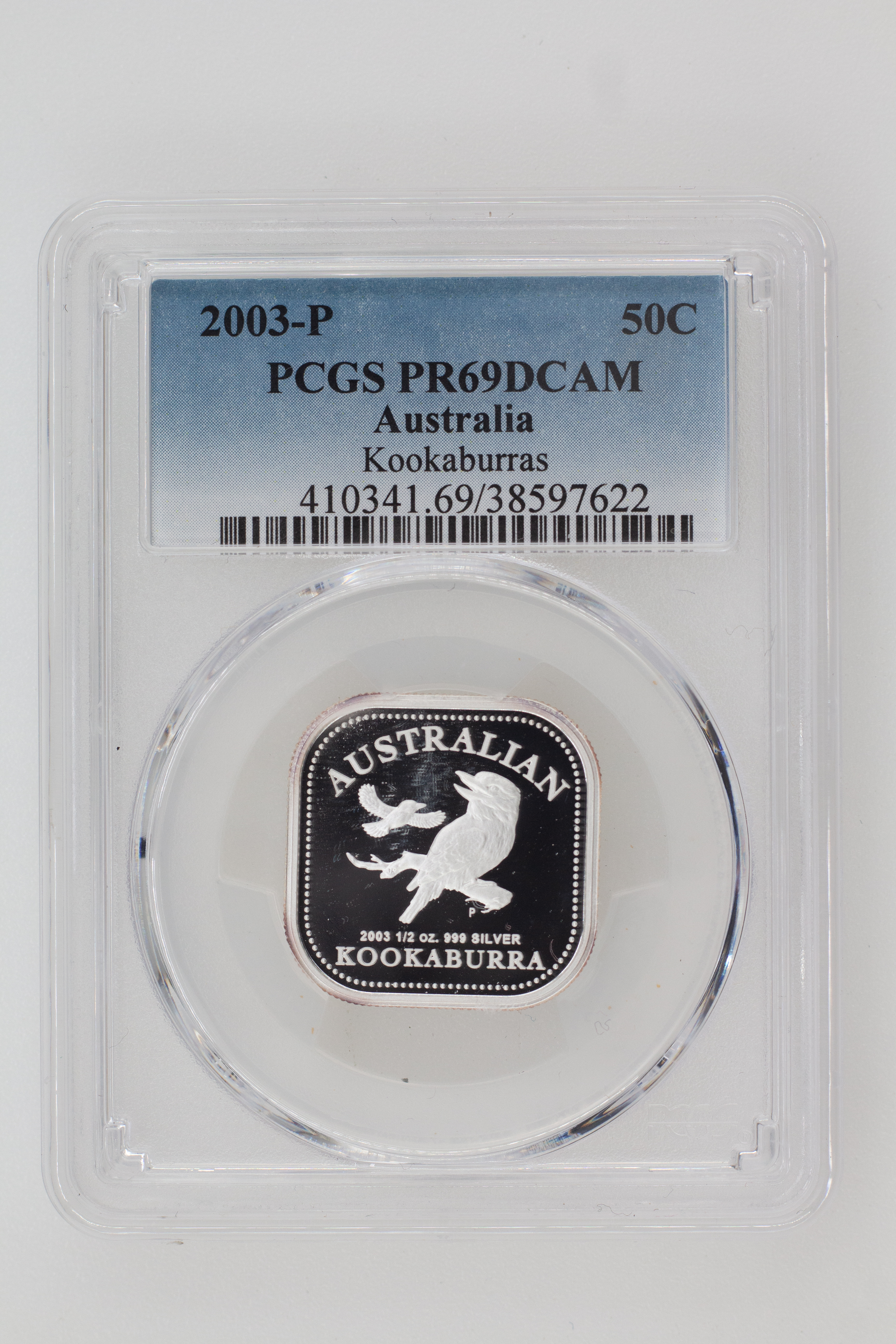 2003-P Australia Fifty Cent, 50c Silver Kookaburras PCGS - PR69DCAM -622