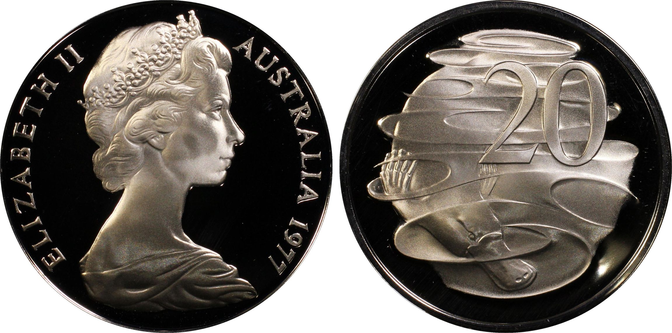 Elizabeth II, Twenty Cent, 1977, PCGS PR69DCAM