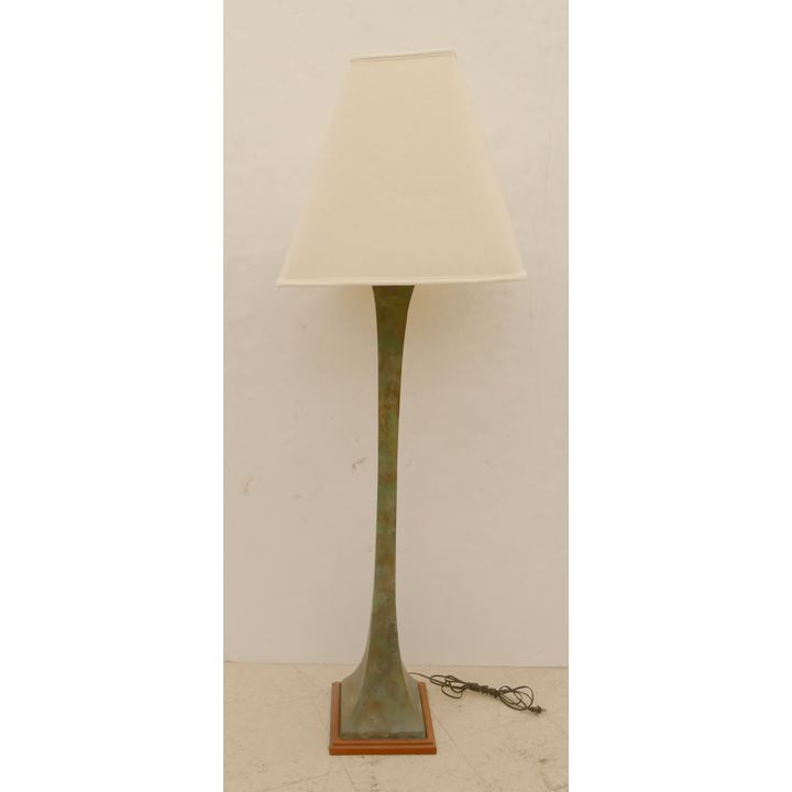 Mid Century Bronze Verdigris Floor Lamp 66''