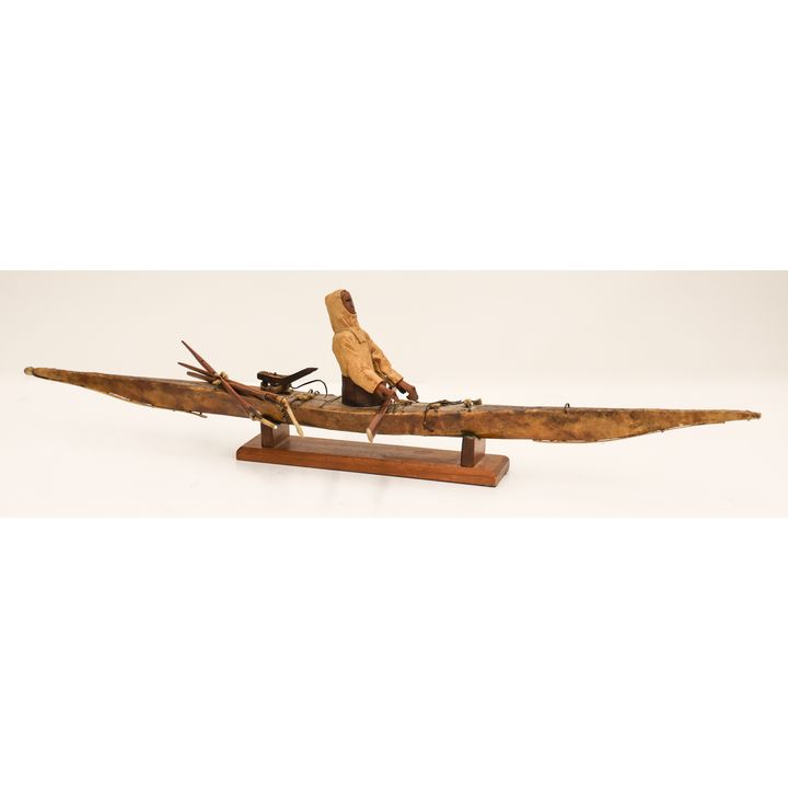 Antique Yupik Eskimo Kayak Model