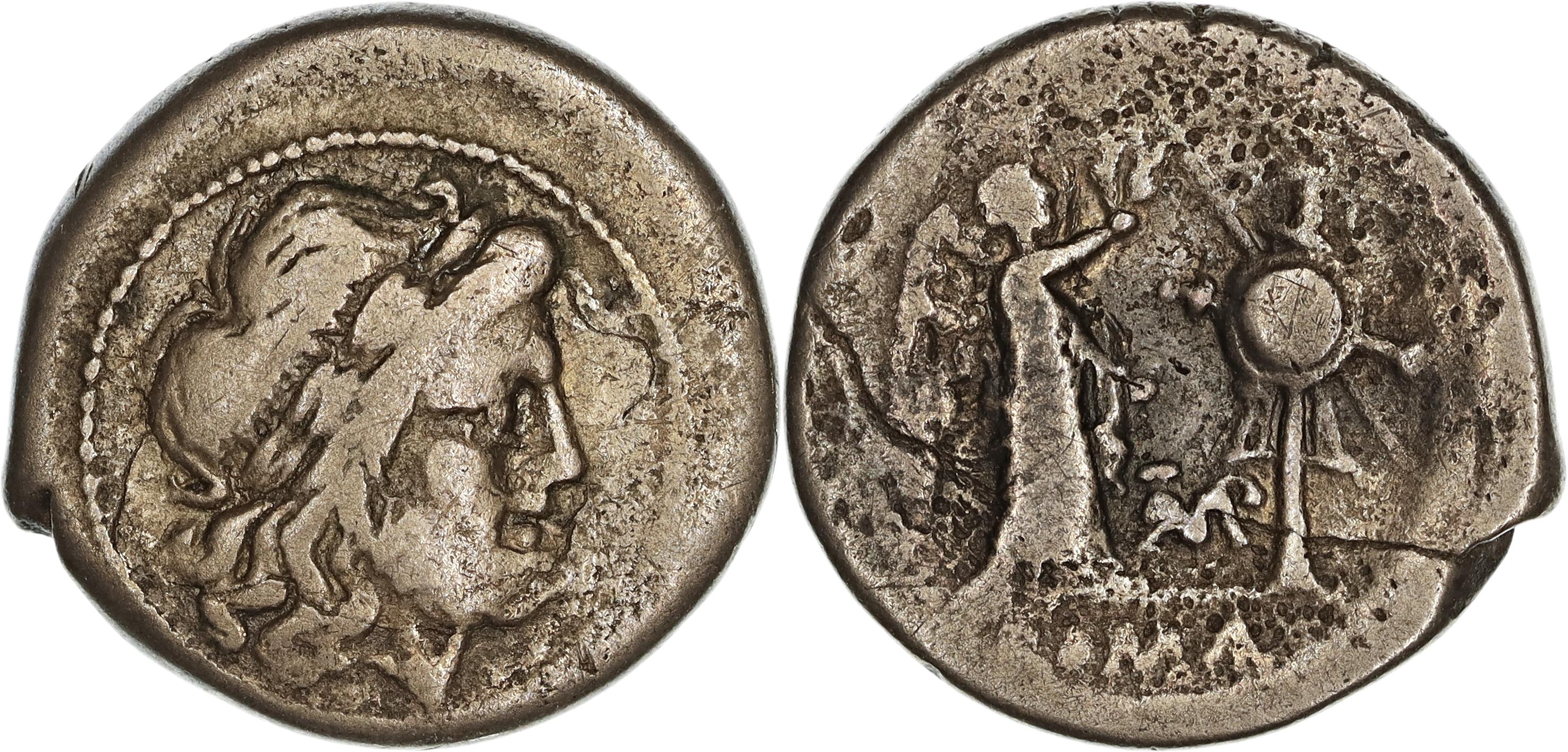 Roman Republic, Cn. Baebius Tamphilus, Silver Victoriatus, 194-190 BC, F