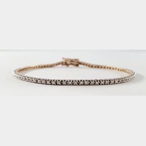 9CT YELLOW GOLD TENNIS BRACELET WITH 0.500CT DIAMONDS - 51929/3459