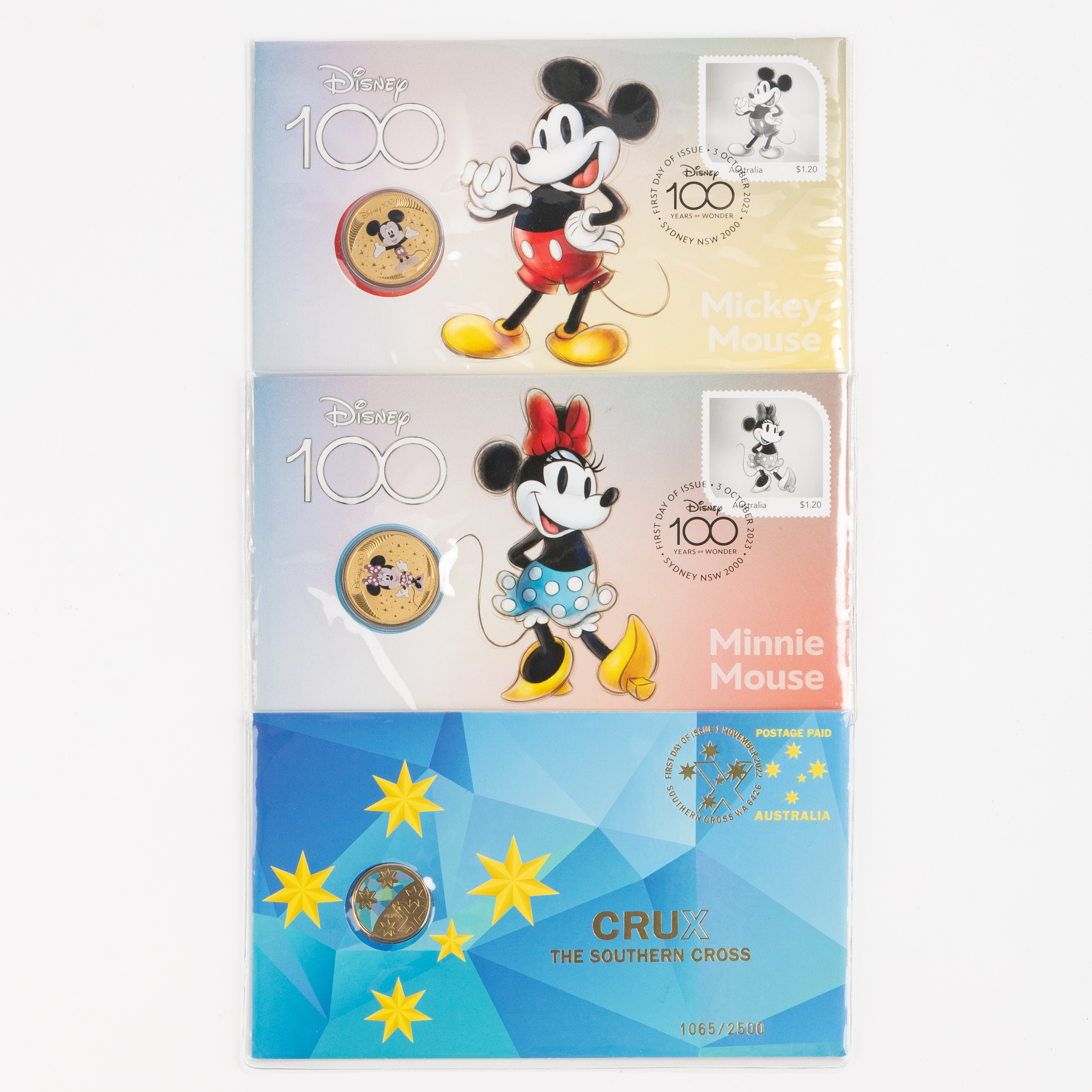 Elizabeth II, Australia Post - Crux & Disney 100, One Dollar, 2022, 2023, UNC