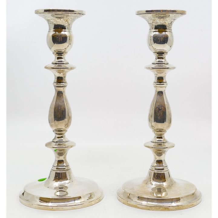 Pair Webster Weighted Sterling Candlesticks 8'' - 805 Grams TW