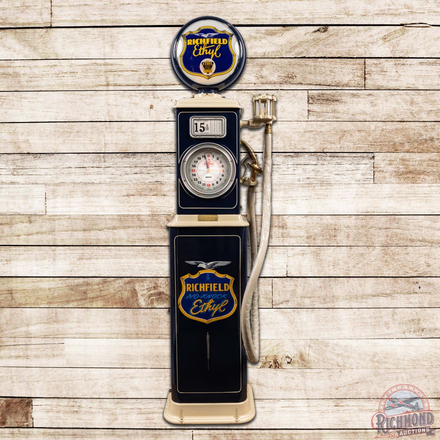 Bennet Clock Face Gas Pump Restored Richfield Ethyl