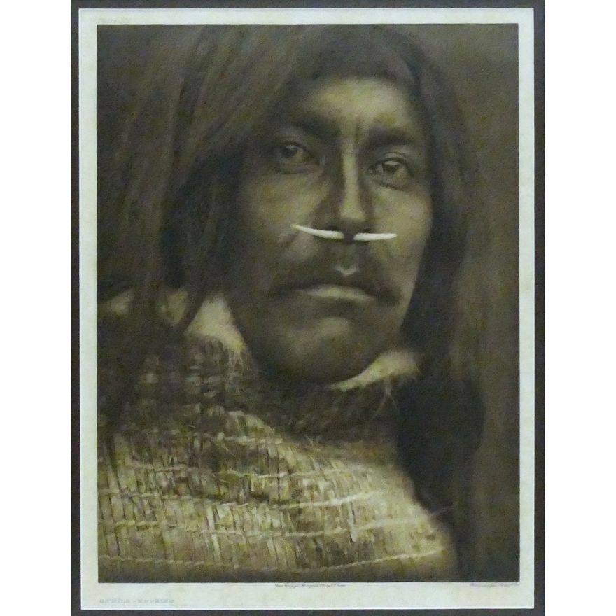 Antique Edward Curtis ''Qa'hila - Koprino'' (Plate 331) Large Photogravure