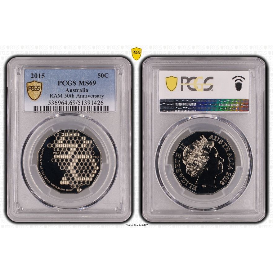 RAM 50th Anniversary, Fifty Cent, 2015, PCGS MS69