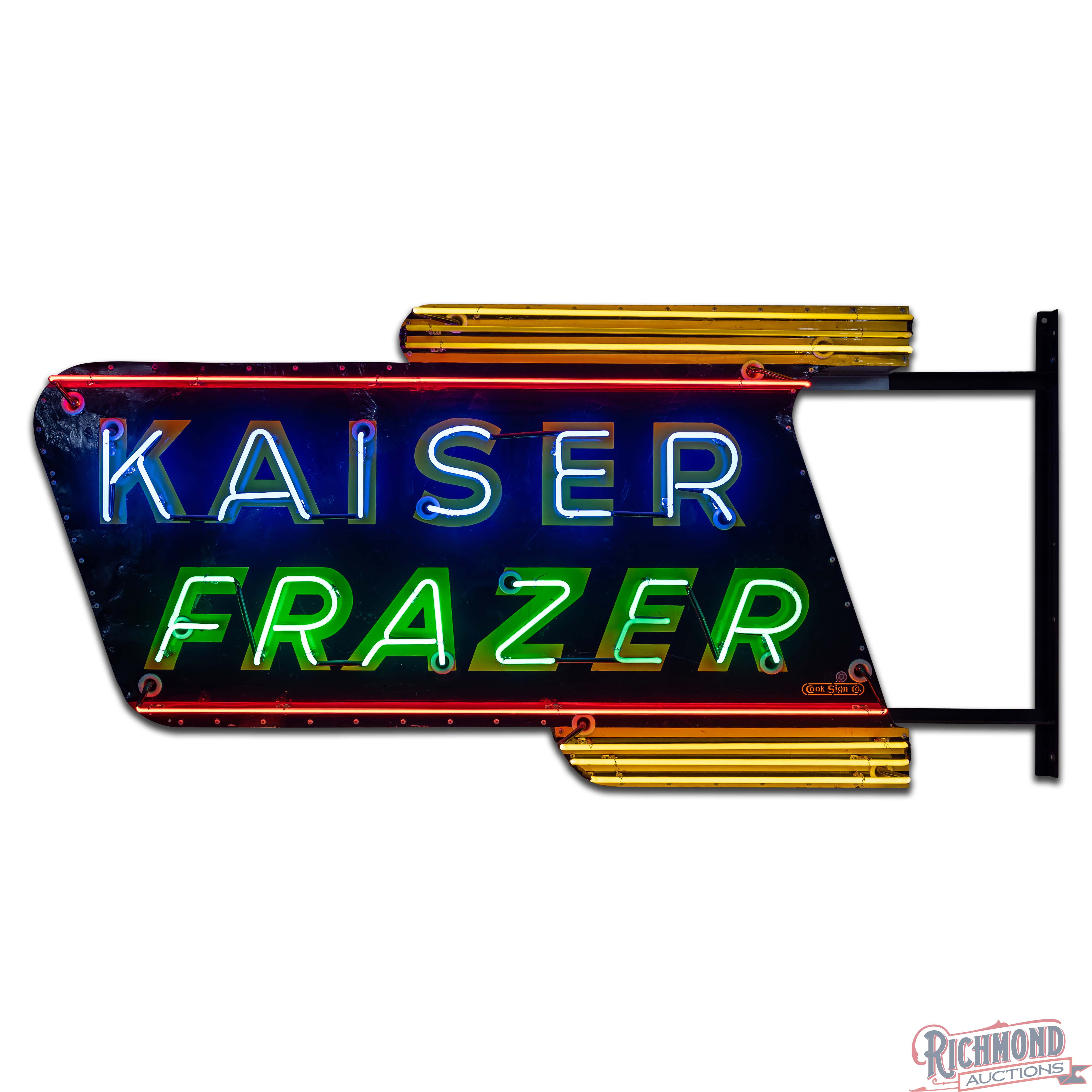 Kaiser Sign Inox Kaiser Frazer 6' Die Cut Double Sided Porcelain Factory Neon Sign ...