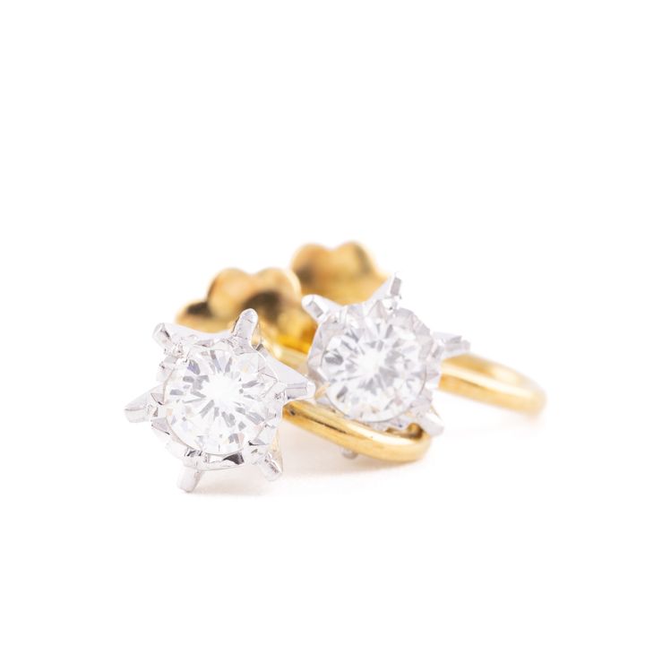 Half Carat Diamond 16ct Earrings