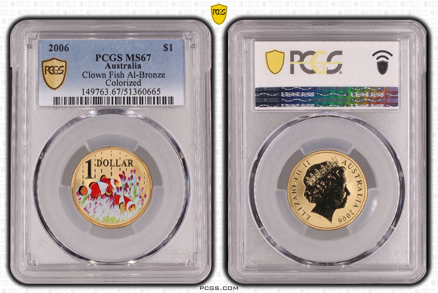 Clown Fish Al-Bronze, One Dollar, 2006, PCGS MS67
