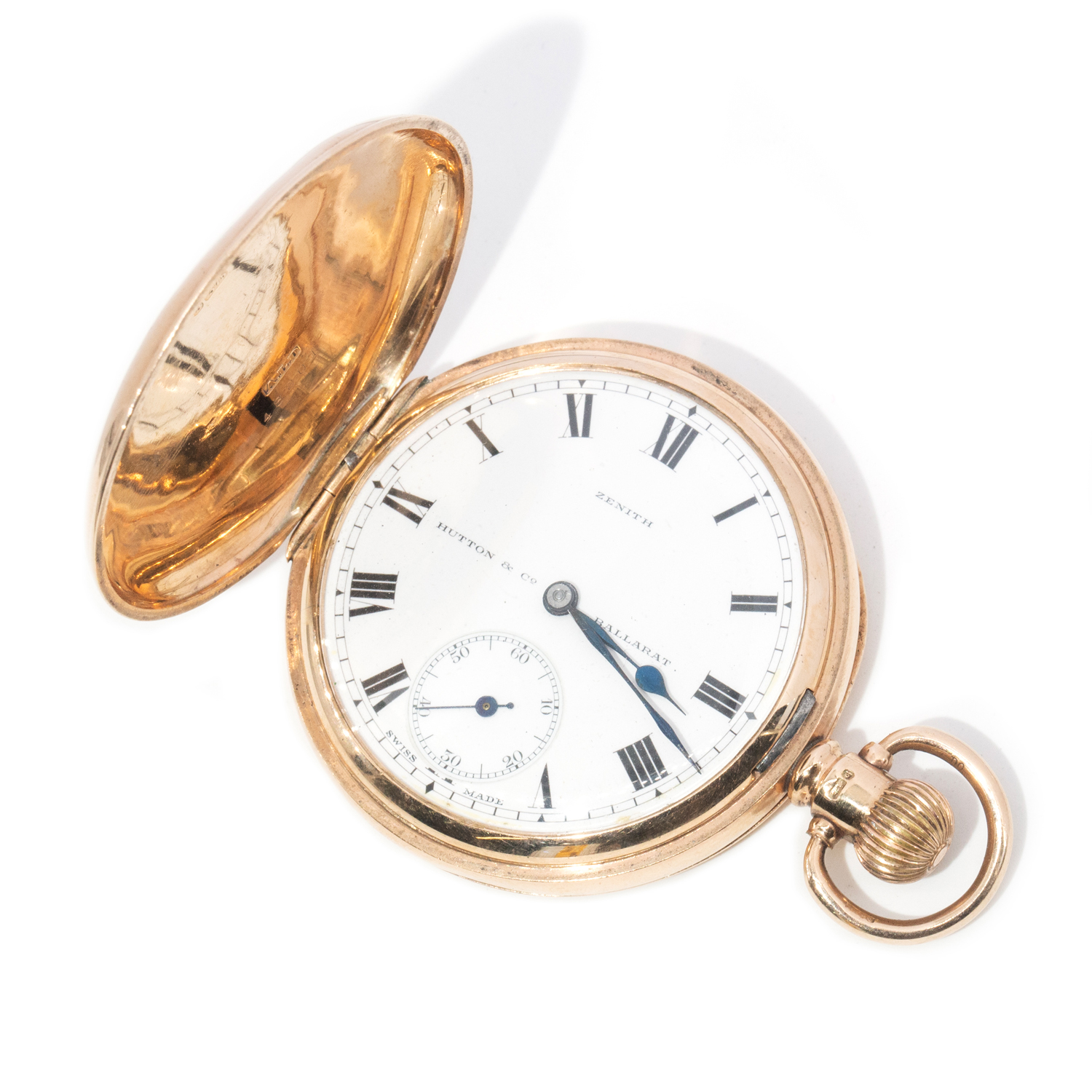 Zenith Ballarat 16s Full Hunter Pocket Watch 9k Gold , 1912
