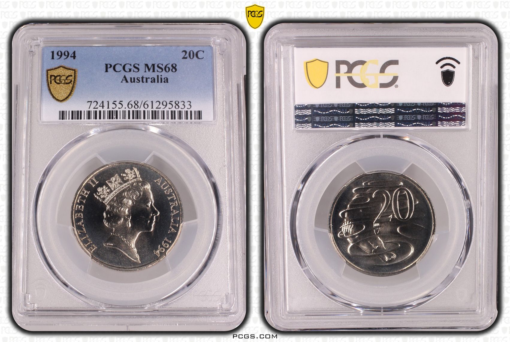 Twenty Cent, 1994, PCGS MS68