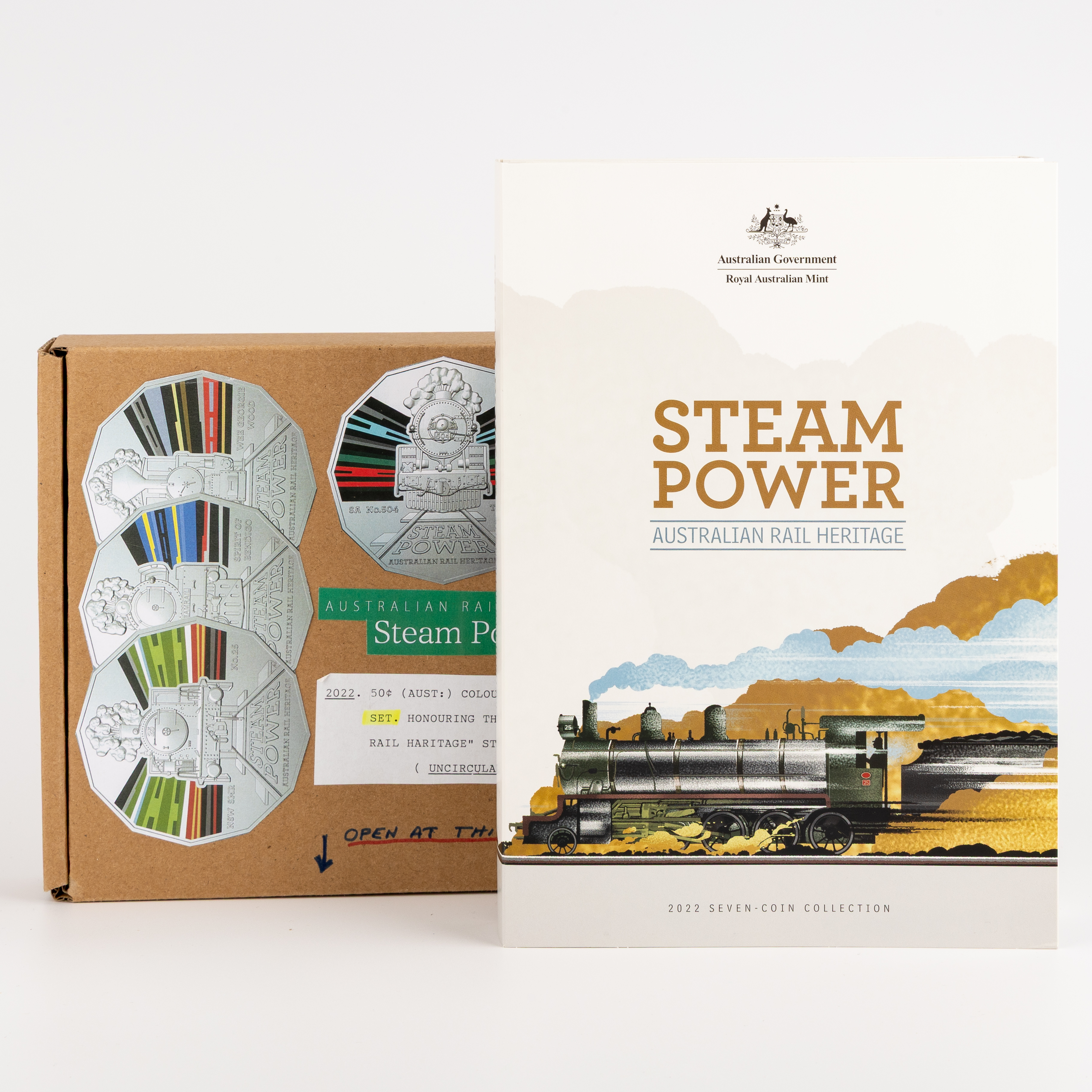 Elizabeth II - Charles III, Steam Power - Australian Rail Heritage , Fifty Cents, 2022, UNC