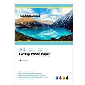 INKWAREHOUSE A4 160 GSM High Gloss Photo Paper 100 Sheets 160gsm 100sheets |