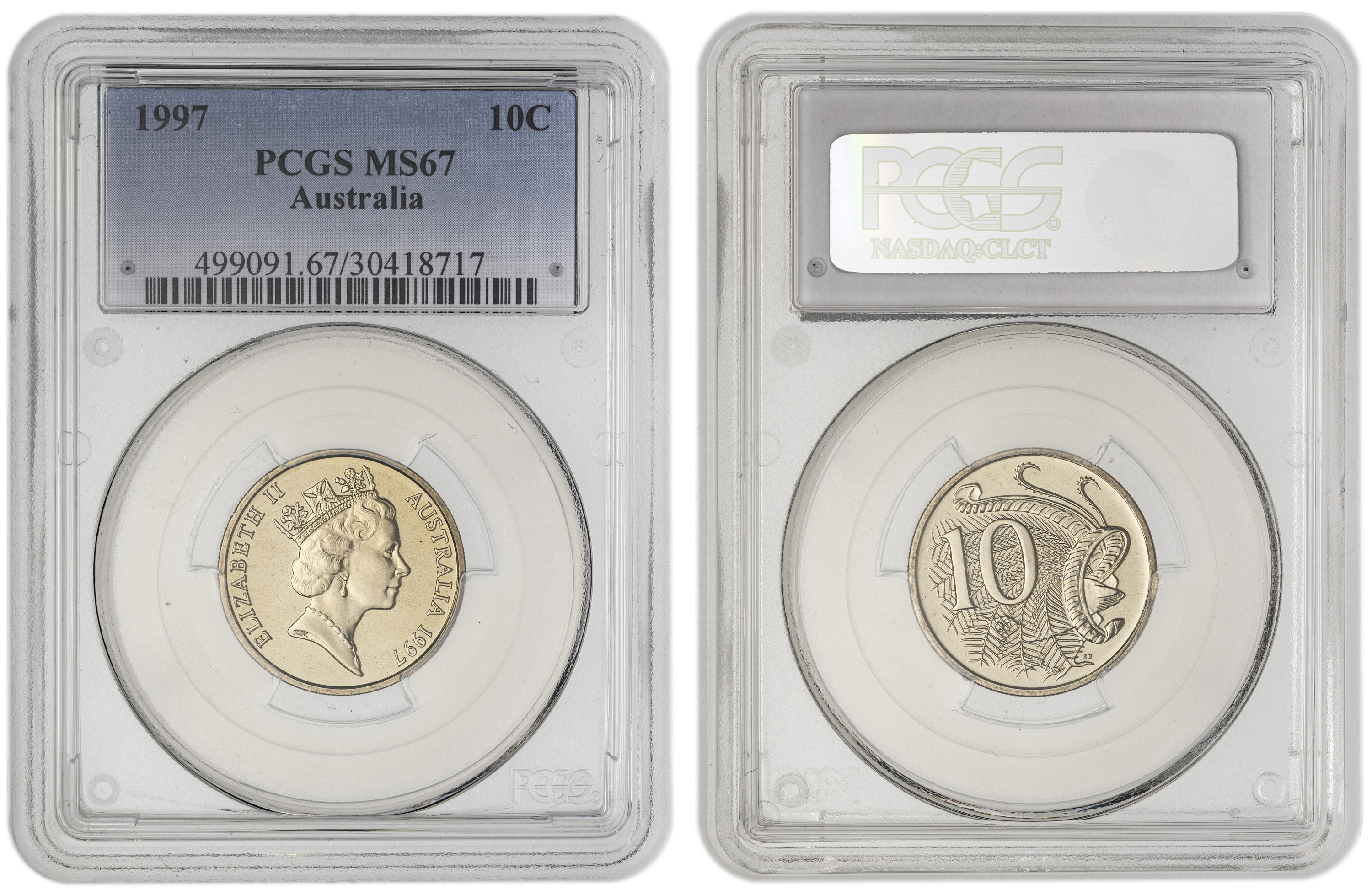 , Ten Cent, 1997, PCGS MS67