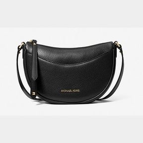 MICHAEL KORS TRISHA DOVER SMALL LEATHER CROSSBODY BAG BLACK - 52055/9734