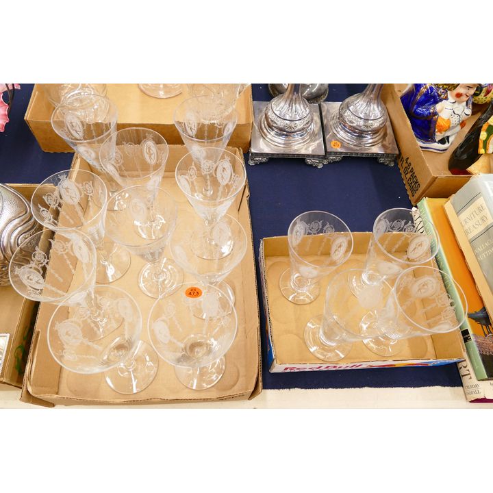14pc Tiffin Classic Nymph Etched Stemware