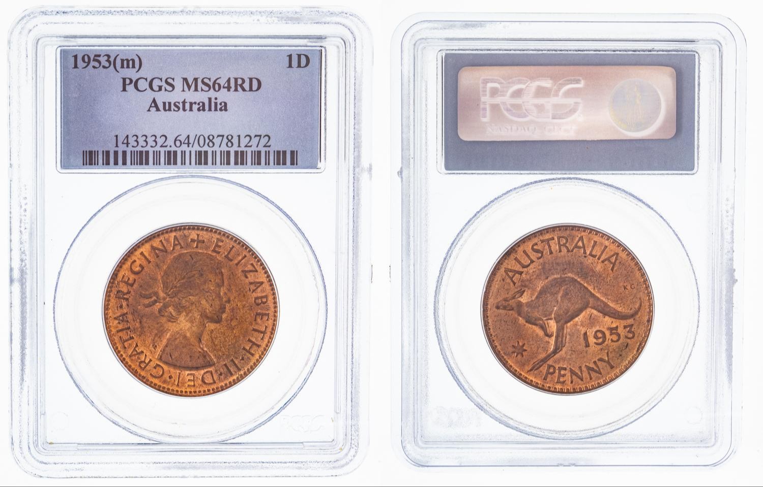 One Penny, 1953, PCGS MS 64RD