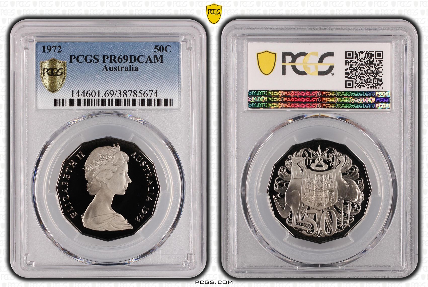 1972 Australia Fifty Cent, 50c PCGS - PR69DCAM -674
