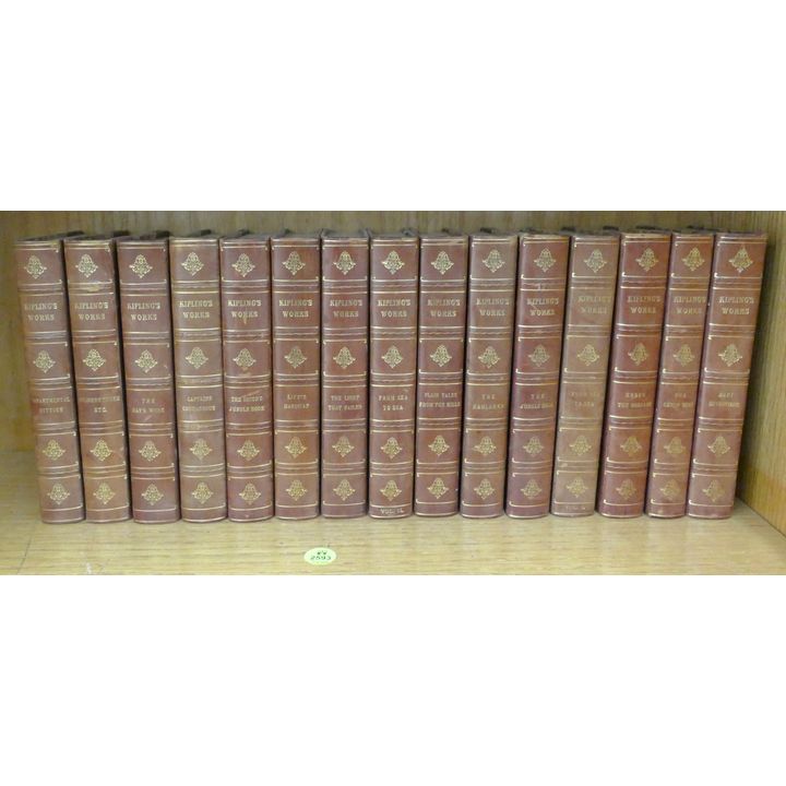 Set 15pc Rudyard Kipling Leather Bound Books