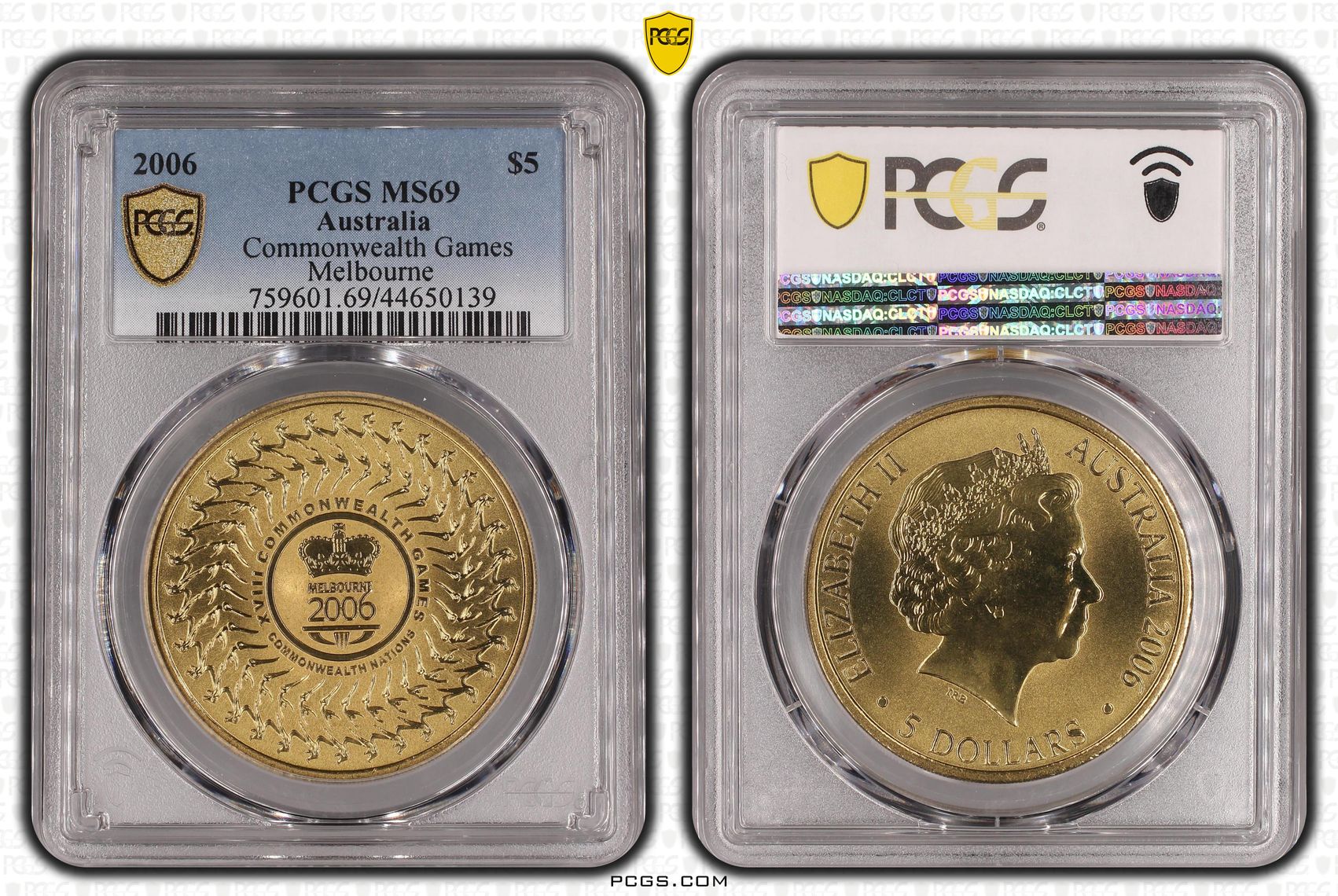 2006 Australia Five Dollar, $5 Commonwealth Games - Melbourne PCGS - MS69 POP 3/0 -139