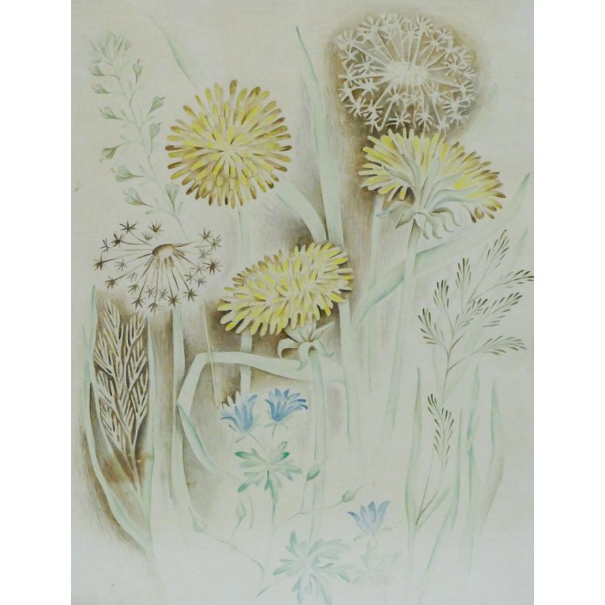 Helmi Juvonen ''Wildflowers'' 1930's Watercolor
