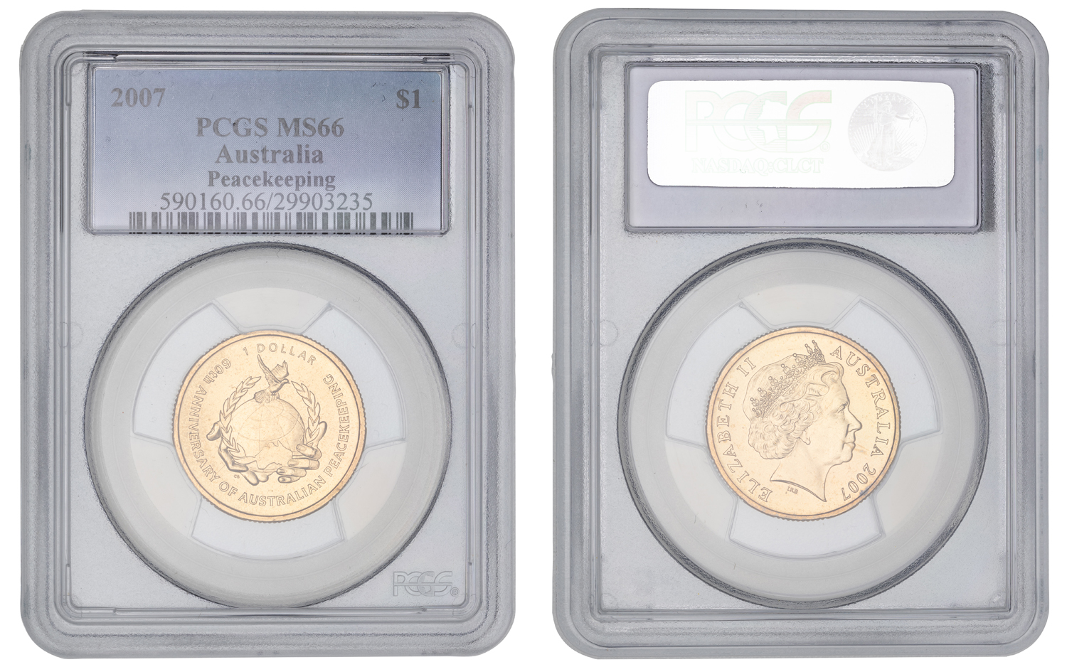 Elizabeth II, Peacekeeping, One Dollar, 2007, PCGS MS66
