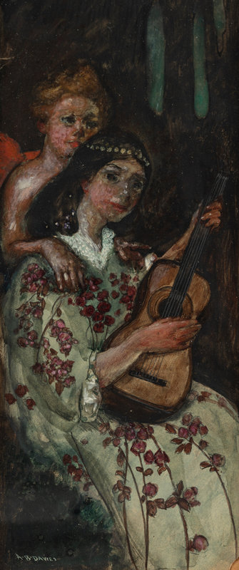 Arthur B. Davies
(American, 1862-1928)
Two Figures with Guitar 