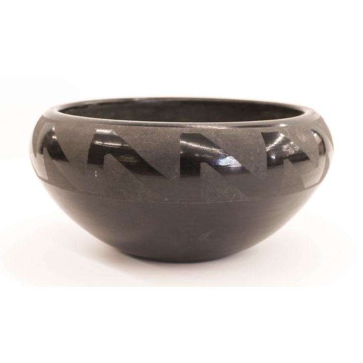 Marie & Santana Blackware Bowl- professionally restored- 4x8''