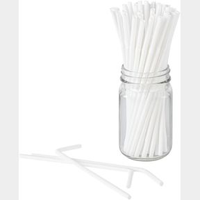 Restaurantware Basic Nature 8.3 Inch Disposable Straws, 2000 Sustainable Straws - Sturdy, Flexible Neck, White PLA/PBAT Straws, For Hot And